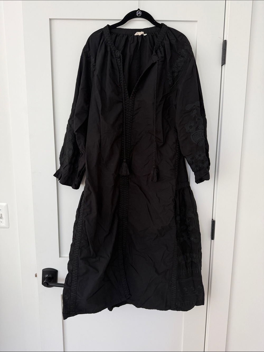 Julia Amory Coatue Embroidered Caftan in Coal - Picture 2 of 3